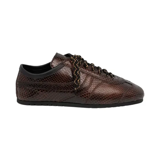 Dries Van Noten Leren met slangen-effect “Brown” (252011721350)