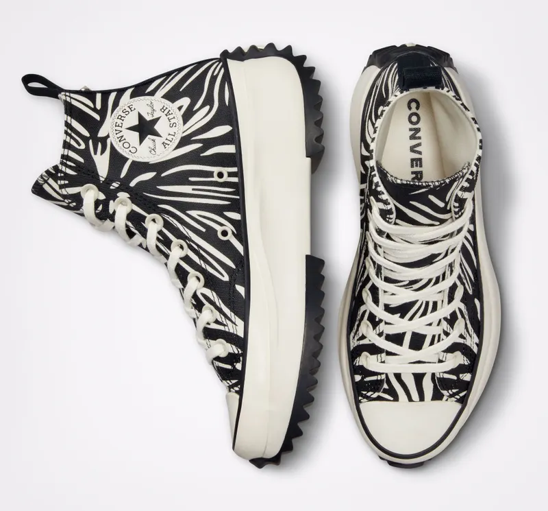 Converse Run Star Hike Platform Animalier Egret/Black/egret