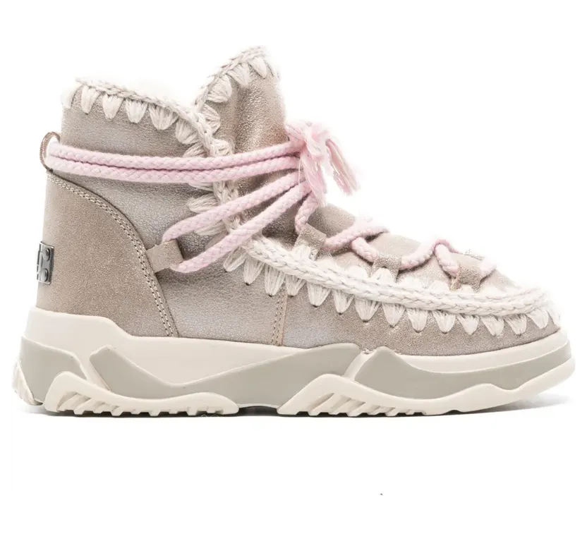 Mou Scoubidou Stiefeletten aus Wildleder – Gold (MUFW201024B)