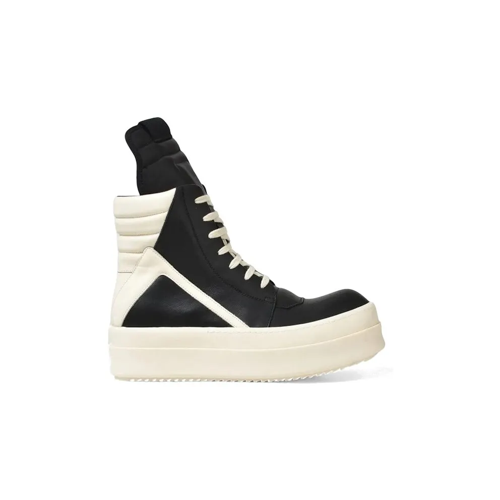 Rick Owens Hollywood Mega Bumper Geobasket High Black Milk (RU01E5868 LCO 911)