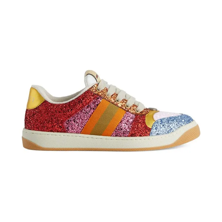 Gucci Glitter-Embellished Screener Sneakers Multi (710534 FAKUU 4942)