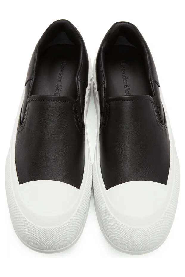 Alexander McQueen Black Deck Skate Plimsoll Sneakers (654595WHZT8) (5)