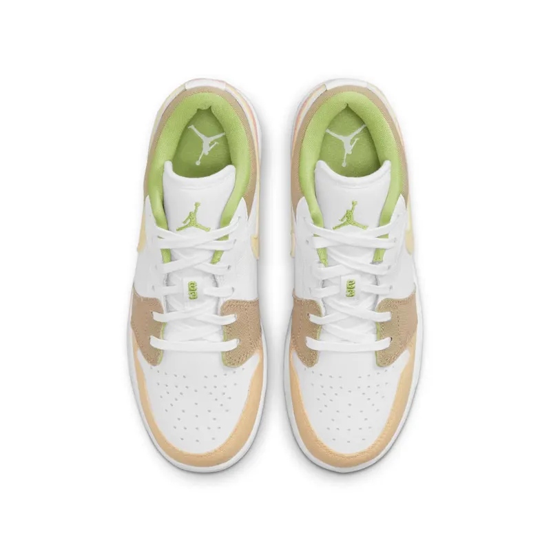 Jordan 1 Low Pastel Grind Vivid Green (GS) – “Beige / White / Pink / Tan” (DJ0341-100)