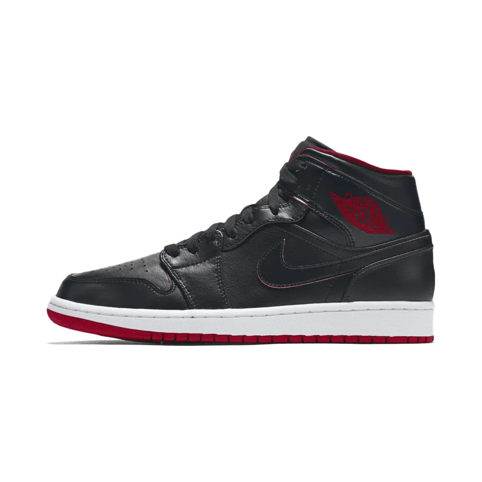 Air Jordan Nike AJ I 1 Retro Mid Black Red White (554724-028)