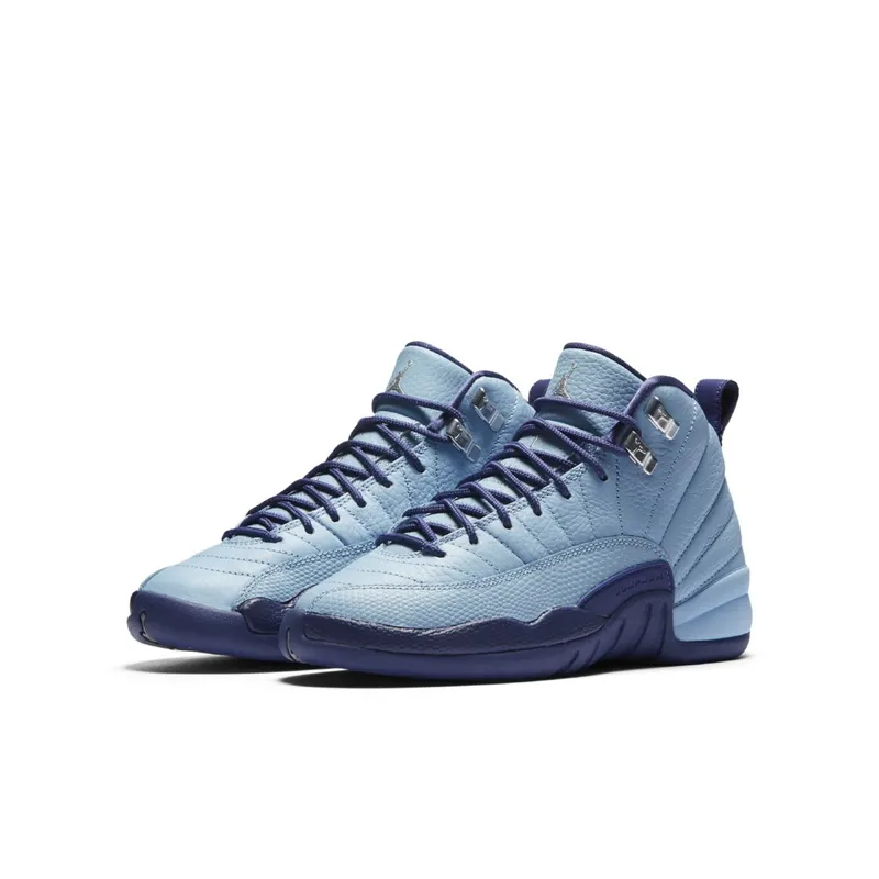 Jordan 12 Retro Hornets (GS) Blue Cap/Metallic Silver-Dark Purple Dust (510815-418)
