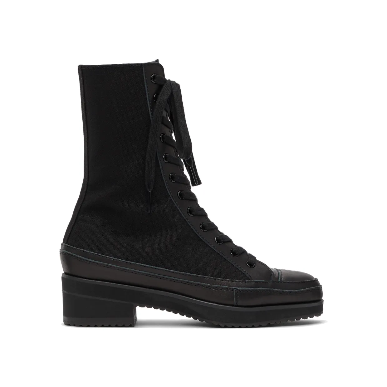 Yohji Yamamoto Black Canvas Heeled High Top Sneakers (FX-E03-062)