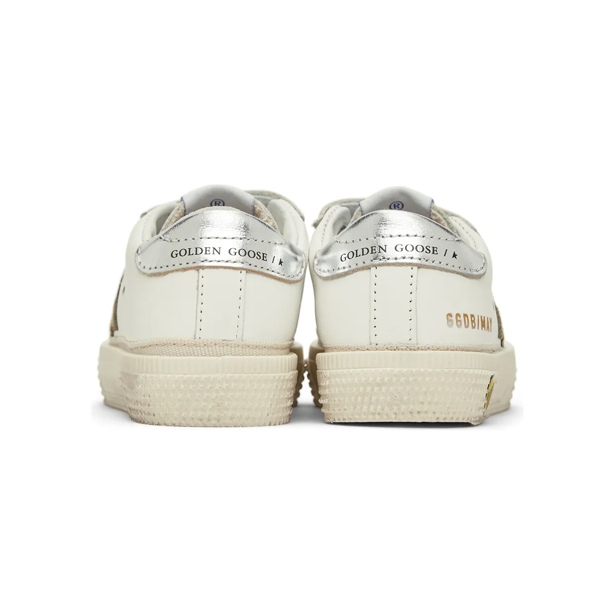 Golden Goose Baby White & Taupe May School Sneakers (GJF00198.F002803.10876) (2)