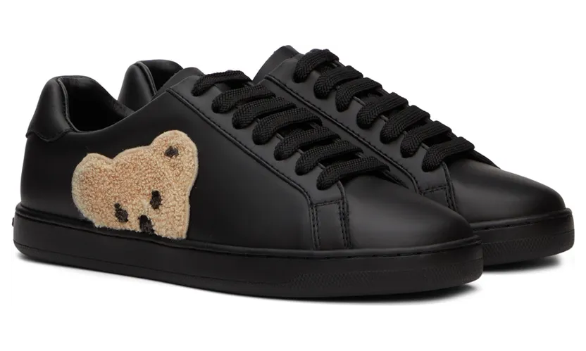 Palm Angels Black Teddy Bear Tennis Sneakers (PMIA058C99LEA0011060) (4)