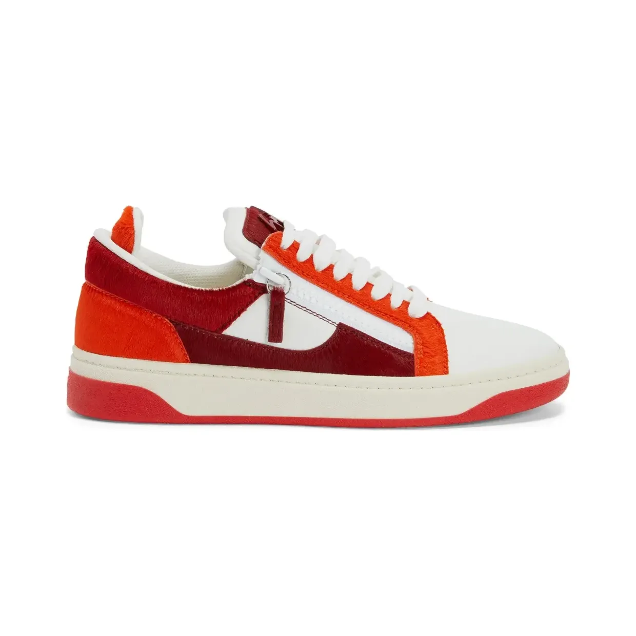 Giuseppe Zanotti GZ94 low-top met colourblocking en dubbele rits “Red” (RM40004001)