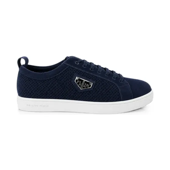 Philipp Plein perforated suede low-top “Blue” (UAFSMSC4117PLE009N)