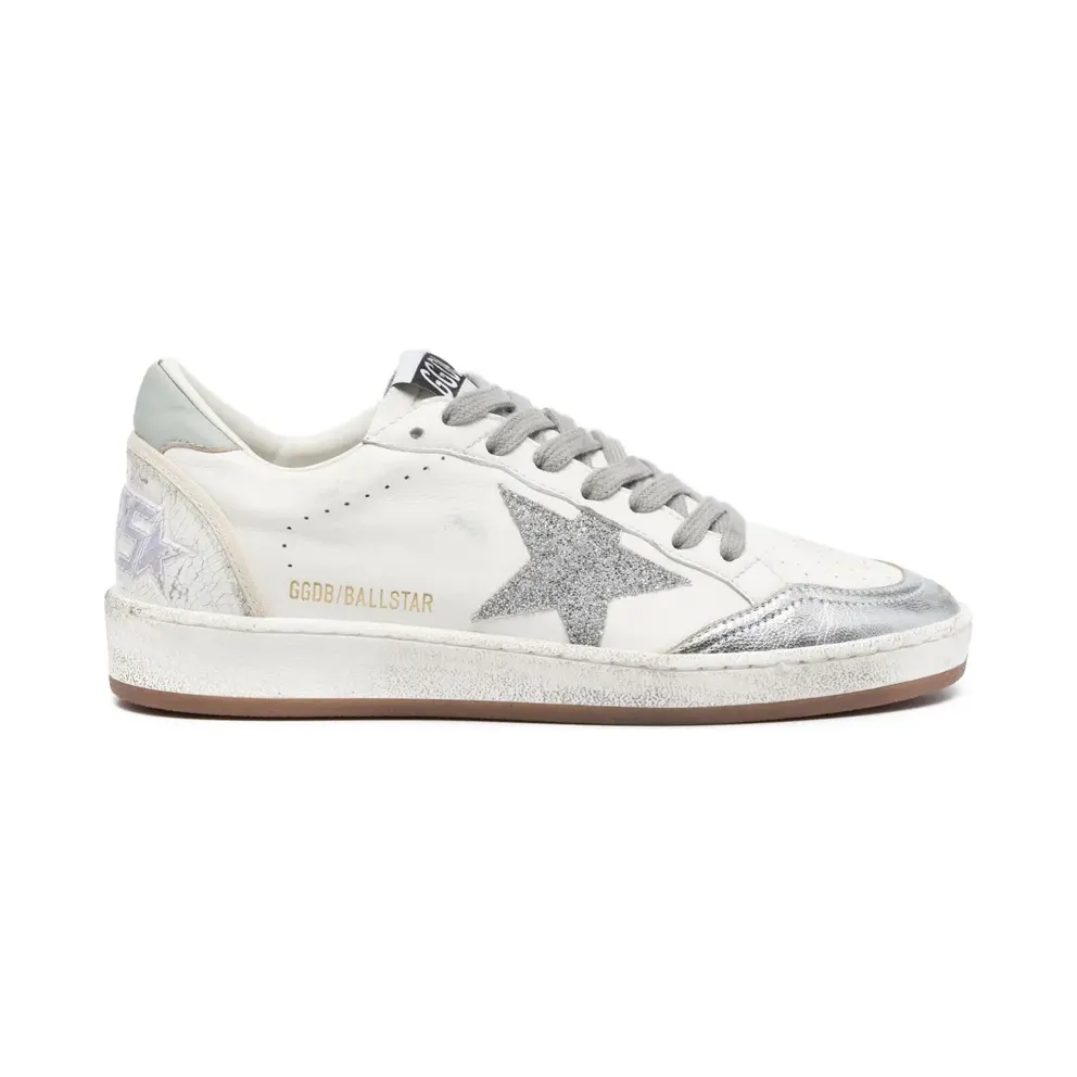 Golden Goose Ballstar leren with glitter – White (GWF00117F005365)