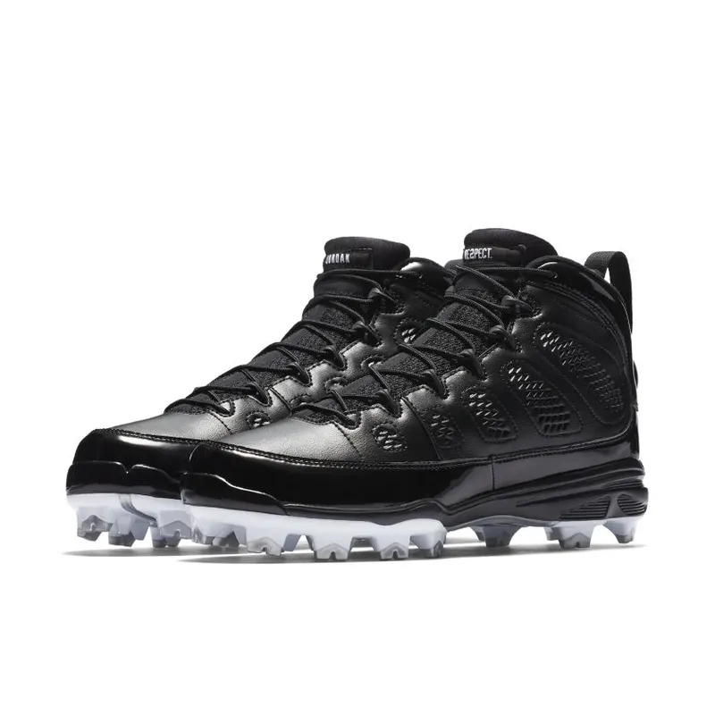 Jordan 9 Retro MCS Cleat RE2PECT Black Black/White-Metallic Silver-White (AA1264-011)