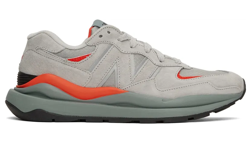 New Balance Grey & Red 57/40 Sneakers (M5740RC1)