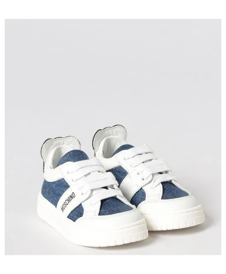Moschino Leather and Denim Sneakers White (829741)