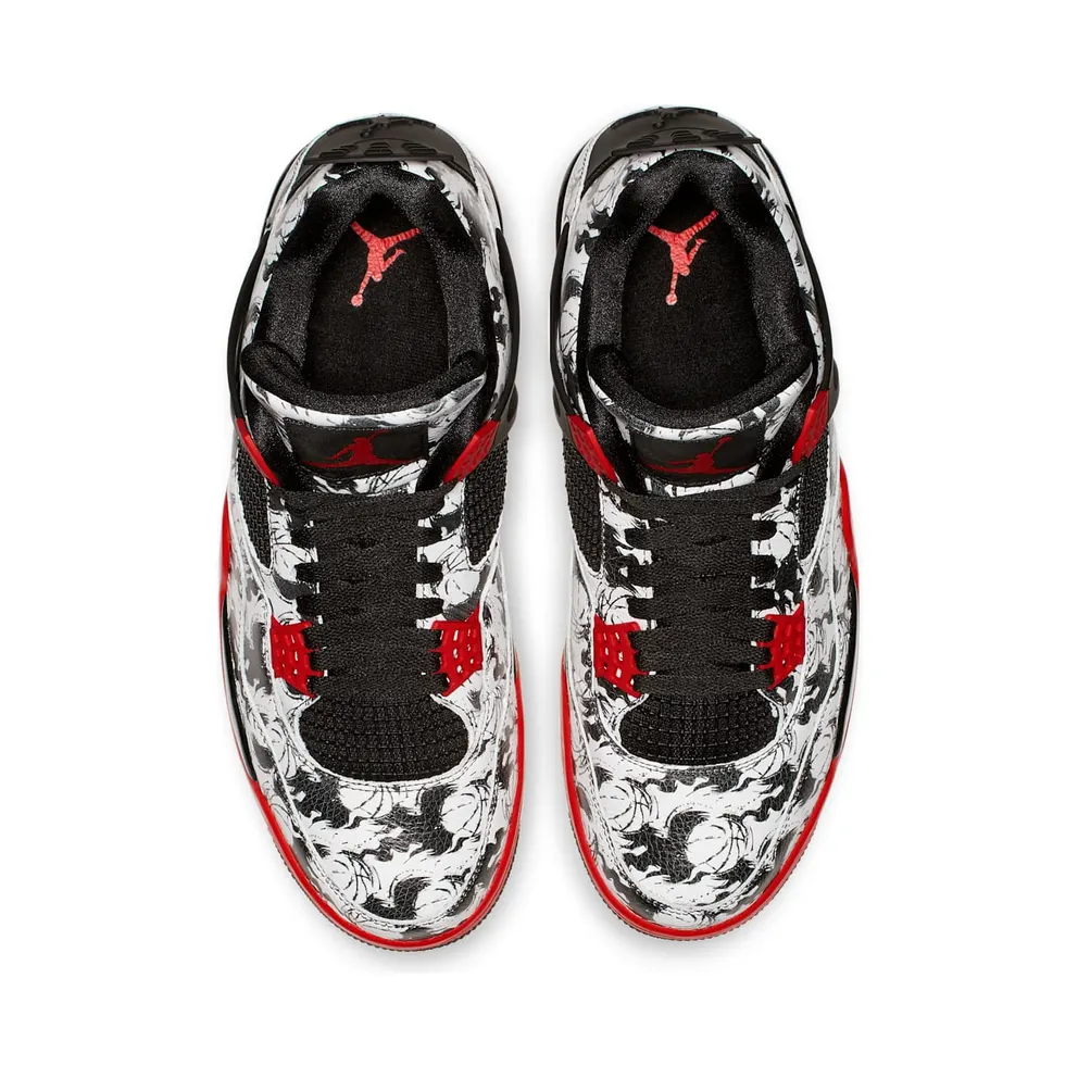 Jordan 4 Retro Tattoo (2018) Black/Fire Red-Black-White (BQ0897-006)