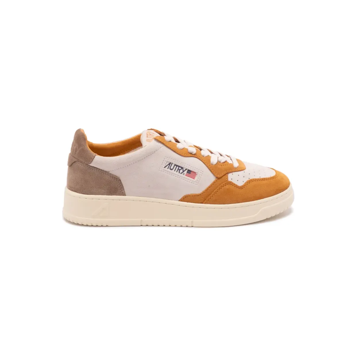 AUTRY_M Medalist Low Tricolor in white and brown suede_Multicolor_46 AULM-TS24
