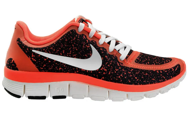 Nike Free 5.0 V4 Total Crimson Black (W) (511281-800)