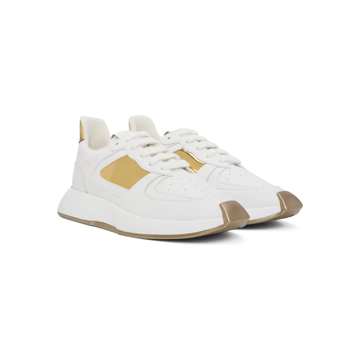 Giuseppe Zanotti White & Gold Ferox Sneakers (RM20033-91680) (4)
