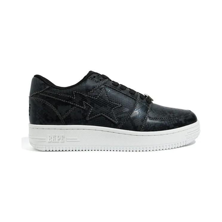 A Bathing Ape Bape Sta Low Snakeskin Black (2020) (1G30191013-BLK)
