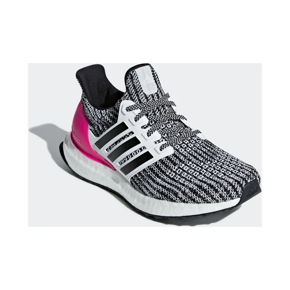 adidas Ultra Boost 4.0 White Black Pink (Youth) Chalk White/Core Black/Shock Pink (B43508)