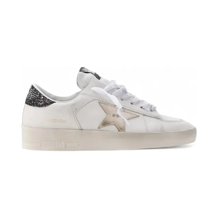 Golden Goose Stardan White Gold Black Glitter Heel (GWF00333-F006217-11938)