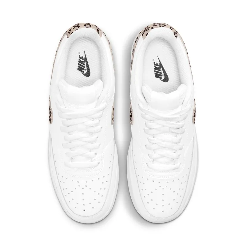 Nike Court Vision Low Leopard Swoosh White (W) (DD9665-100)