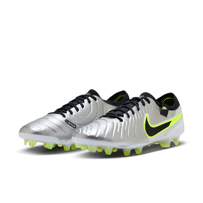 Nike Tiempo Legend 10 Elite FG “Metallic Silver / Volt” (DV4328-001)