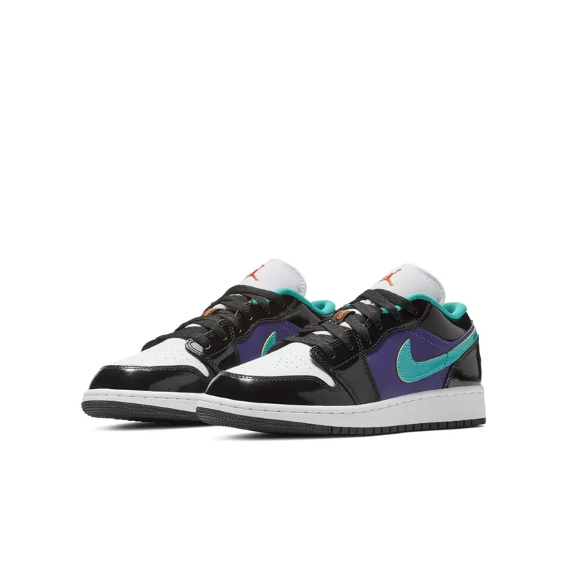Jordan 1 Low Black Court Purple Turbo Green (GS) Black/White-Court Purple-Turbo Green (553560-035)