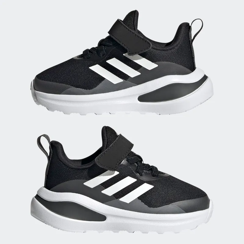 Adidas FortaRun Elastic Lace Top Strap Running Shoes Core Black / Cloud White / Grey Six (FZ5499)