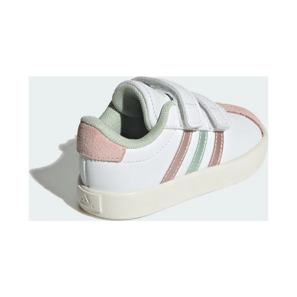 Adidas VL Court 3.0 Skateboard Shoes Kids Cloud White / Linen Green Met. / Sandy Pink Met. (IH4951)