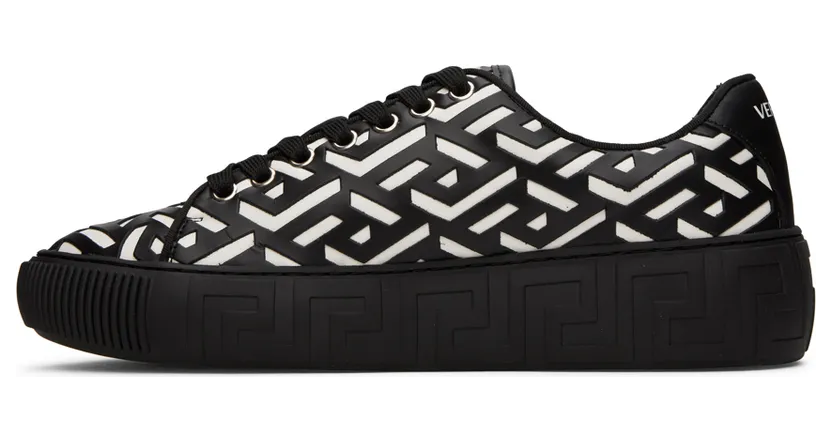 Versace White & Blue Greca Sneakers (DSU8404 1A04183) (3)