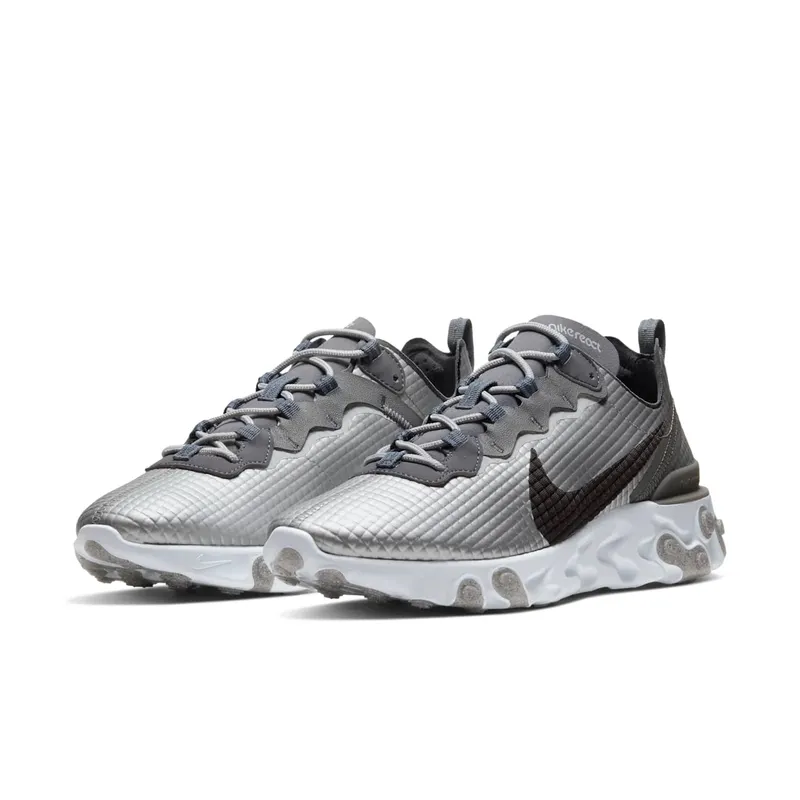 Nike React Element 55 PRM Quilted Grid – Silver (CI3835-001)