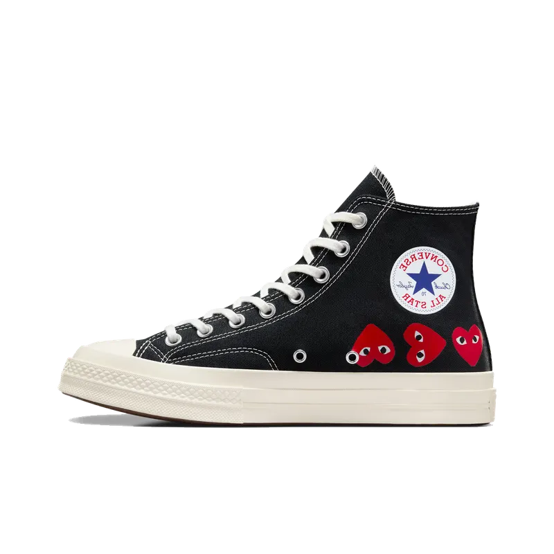 Converse X Comme Des Garcons Play Chuck 70 Multi Heart Black High Risk Red Egret (A08147C)