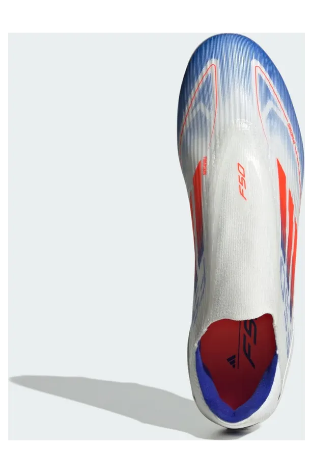 adidas F50 League Laceless Firm/Multi-Ground Cloud White Solar Red Lucid Blue (IE0606)