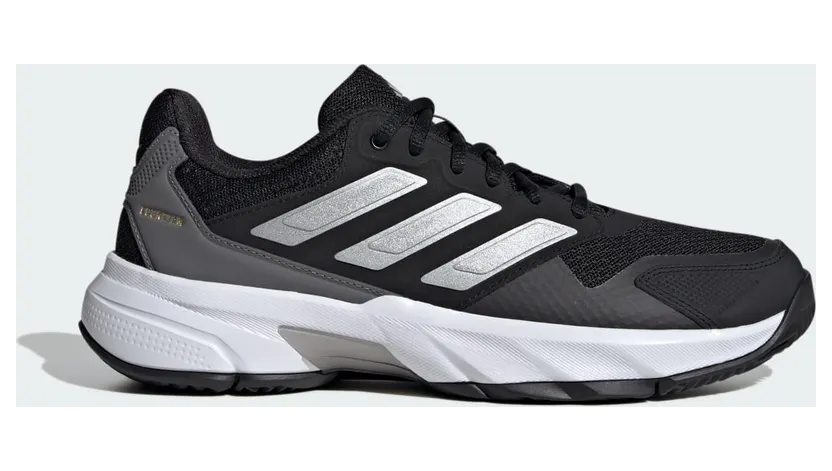 Adidas CourtJam Control 3 Tennisschoenen Core Black / Silver Metallic / Grey Four (ID2458)