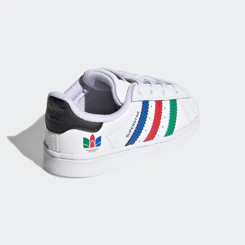 Adidas Superstar Infant ‘Colorful Stripes – Cloud White’ Cloud White/Green/Core Black (FW5240)