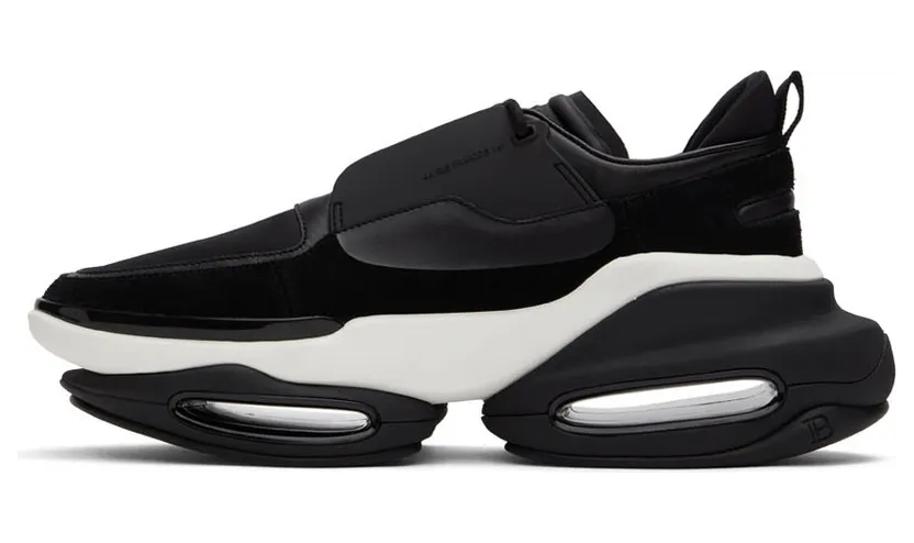 Balmain Black Leather B-Bold Low-Top Sneakers (XM0VI277LSOW) (3)