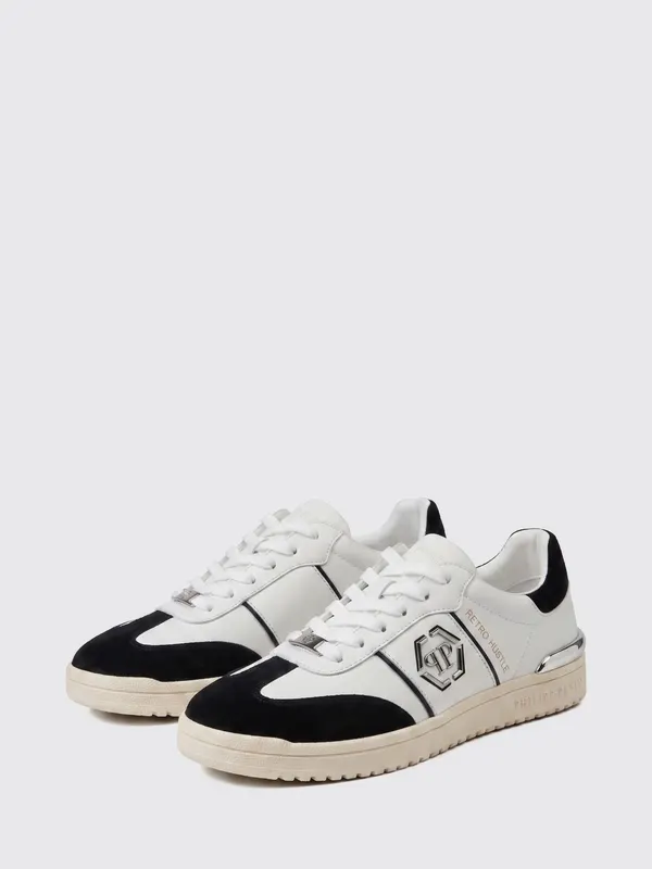 Philipp plein Retro Hustle Leather with Hexagon Logo White 1 (AAFSUSC1062PLE022N0102)