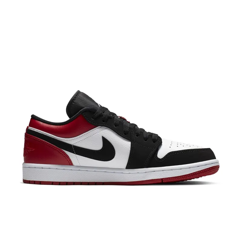 Jordan 1 Low Black Toe White/Black-Gym Red (553558-116)