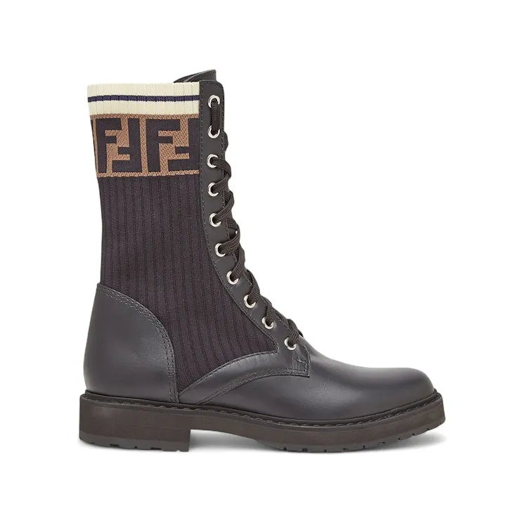 Fendi FF Rockoko Biker Boot Black Brown (8T6780 A3H4 F13MC)