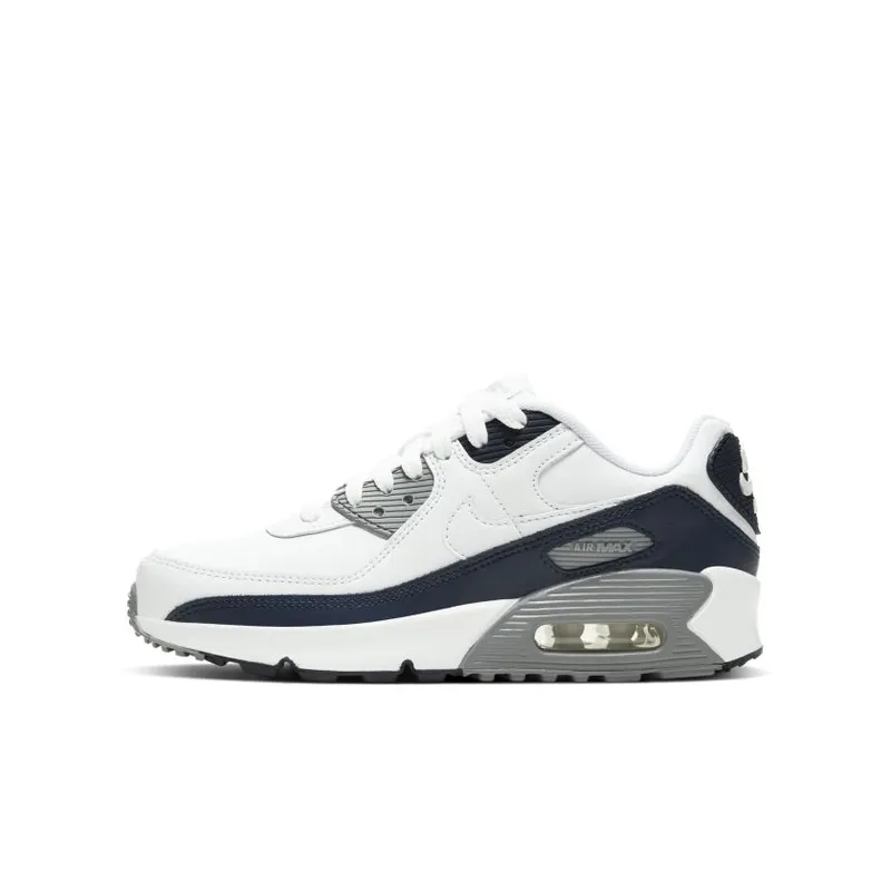 Nike Air Max 90 White Grey Obsidan (GS) White/Light Smoke Grey-Particle Grey-Obsidian (CD6864-105)