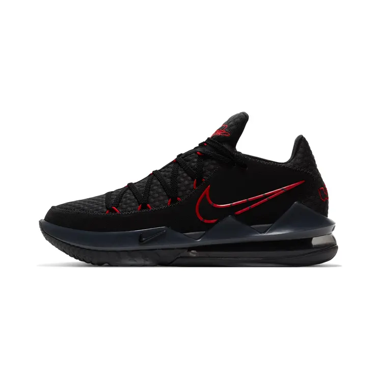Nike LeBron 17 Low ‘Bred’ “Black / Dark Grey / University Red” (CD5007-001)