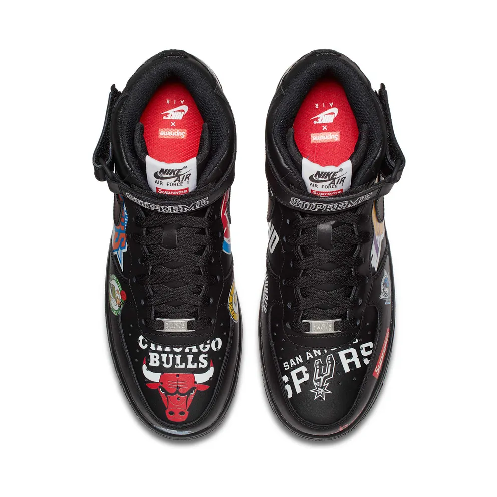 Nike x Supreme x NBA Air Force 1 Mid Black (AQ8017-001)