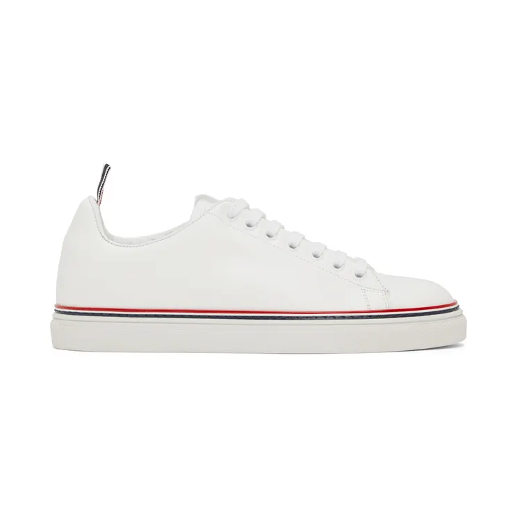 Thom Browne White Calfskin Tennis Sneakers (MFD219A-05584)