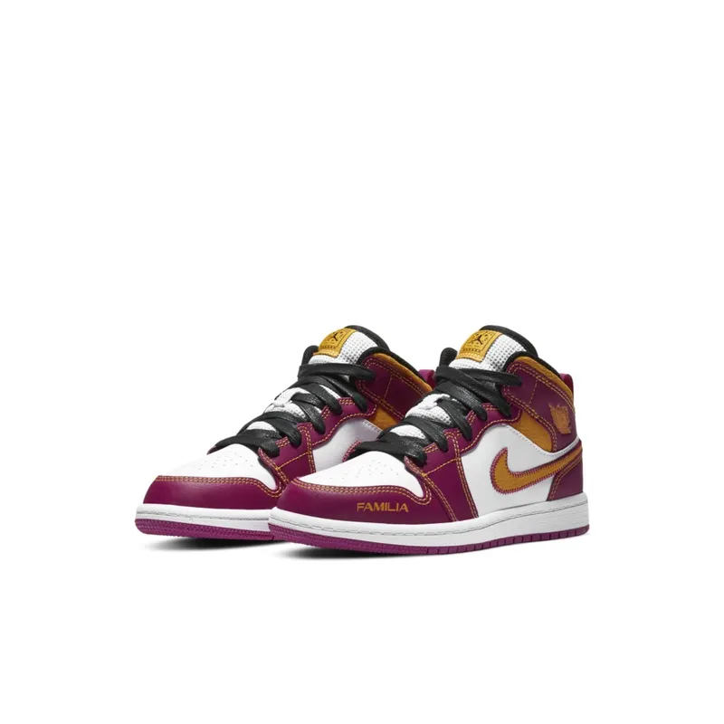 Jordan 1 Mid Dia de los Muertos (PS) White/Fuchsia-Orange-Black (DC0499-100)