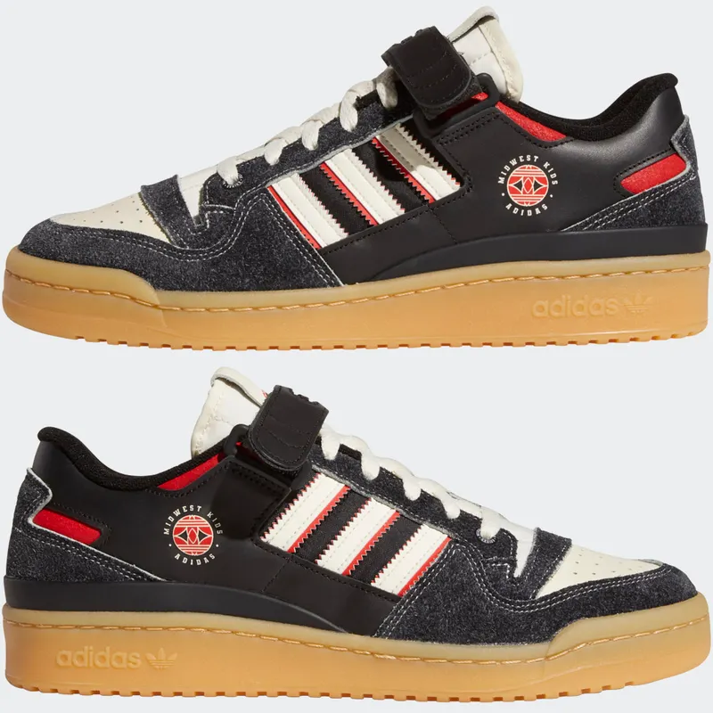 adidas Forum 84 Low Midwest Kids Core Black / Cream White / Red (GW0035)
