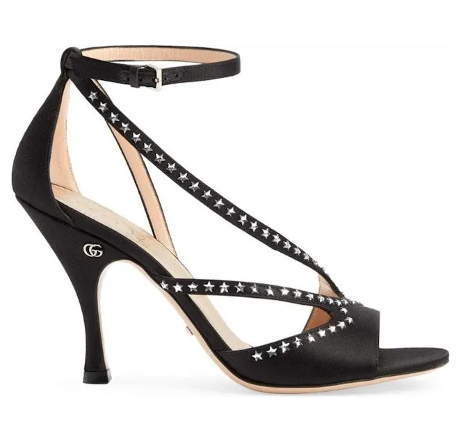 Gucci Star-embellished GG (95mm) Sandals Black (723432 KND90 1000)