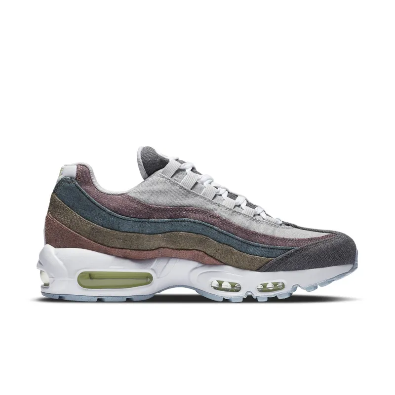 Nike Air Max 95 Recycled Canvas Vast Grey/Barely Volt-Bright Crimson-White (CK6478-001)