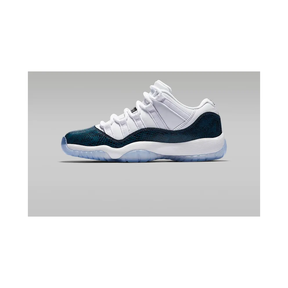 Jordan 11 Retro Low Snake Navy 2019 (GS) White/Black-Navy (CD6847-102)