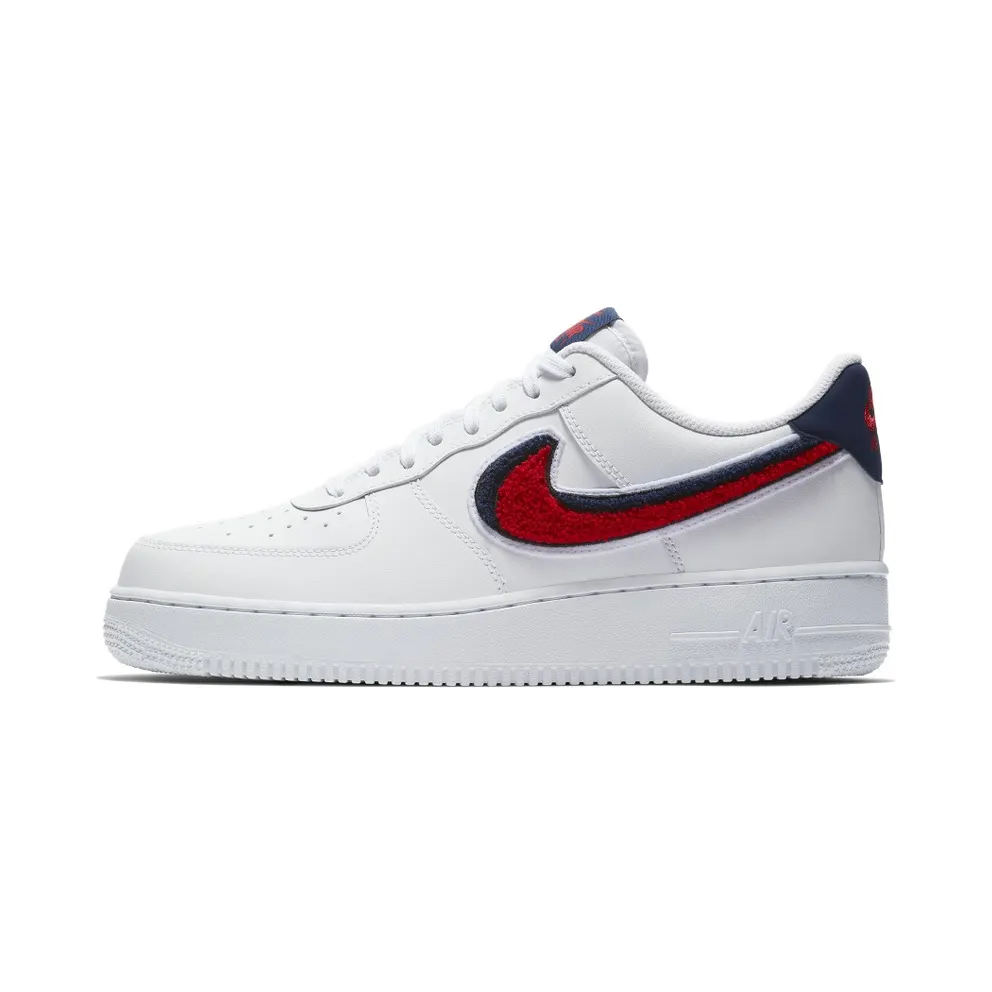 Nike Air Force 1 Low 3D Chenille Swoosh White Red Blue White/University Red-Blue Void (823511-106)